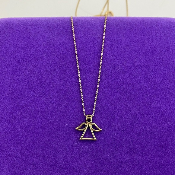 💛 Classic Michael Hill 10K Gold Angel Pendant Necklace - Picture 1 of 5